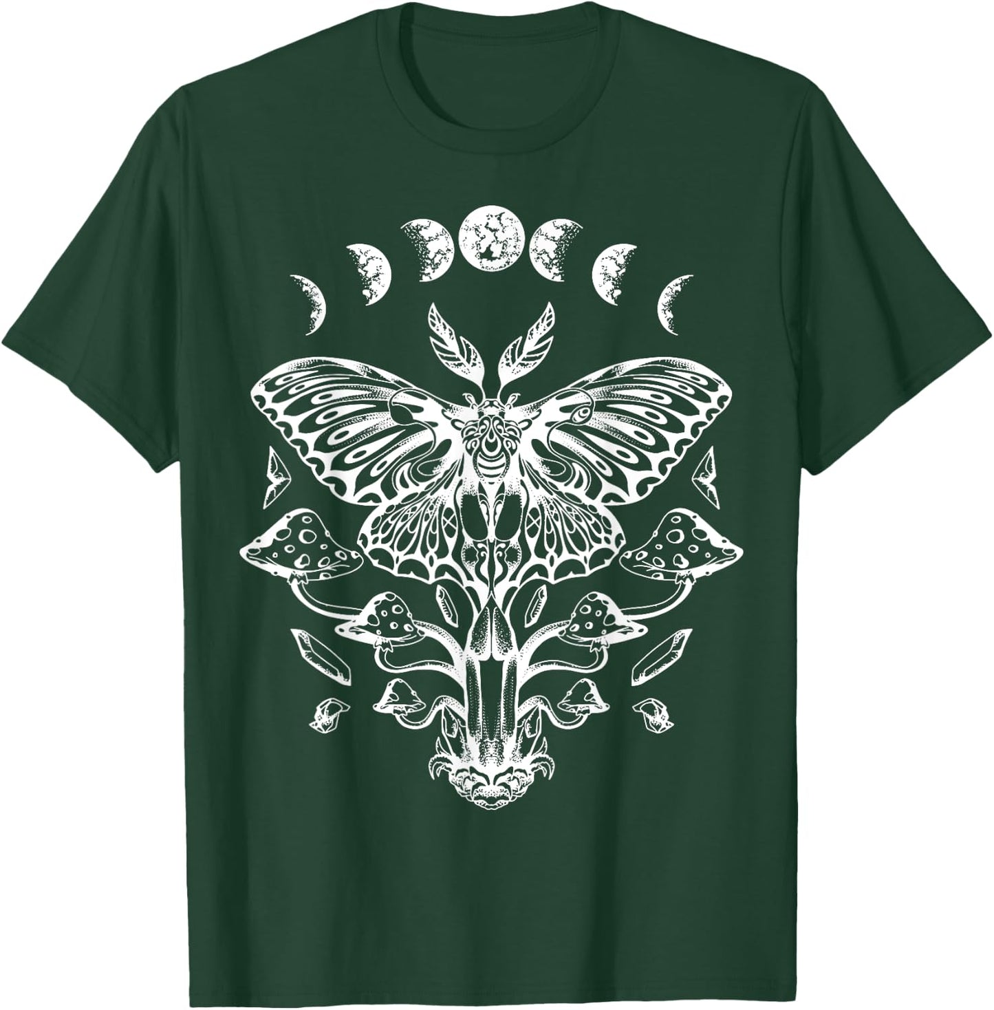 Moth Moon Phases Tarot Butterfly T-Shirt - T-Shirt | Forest