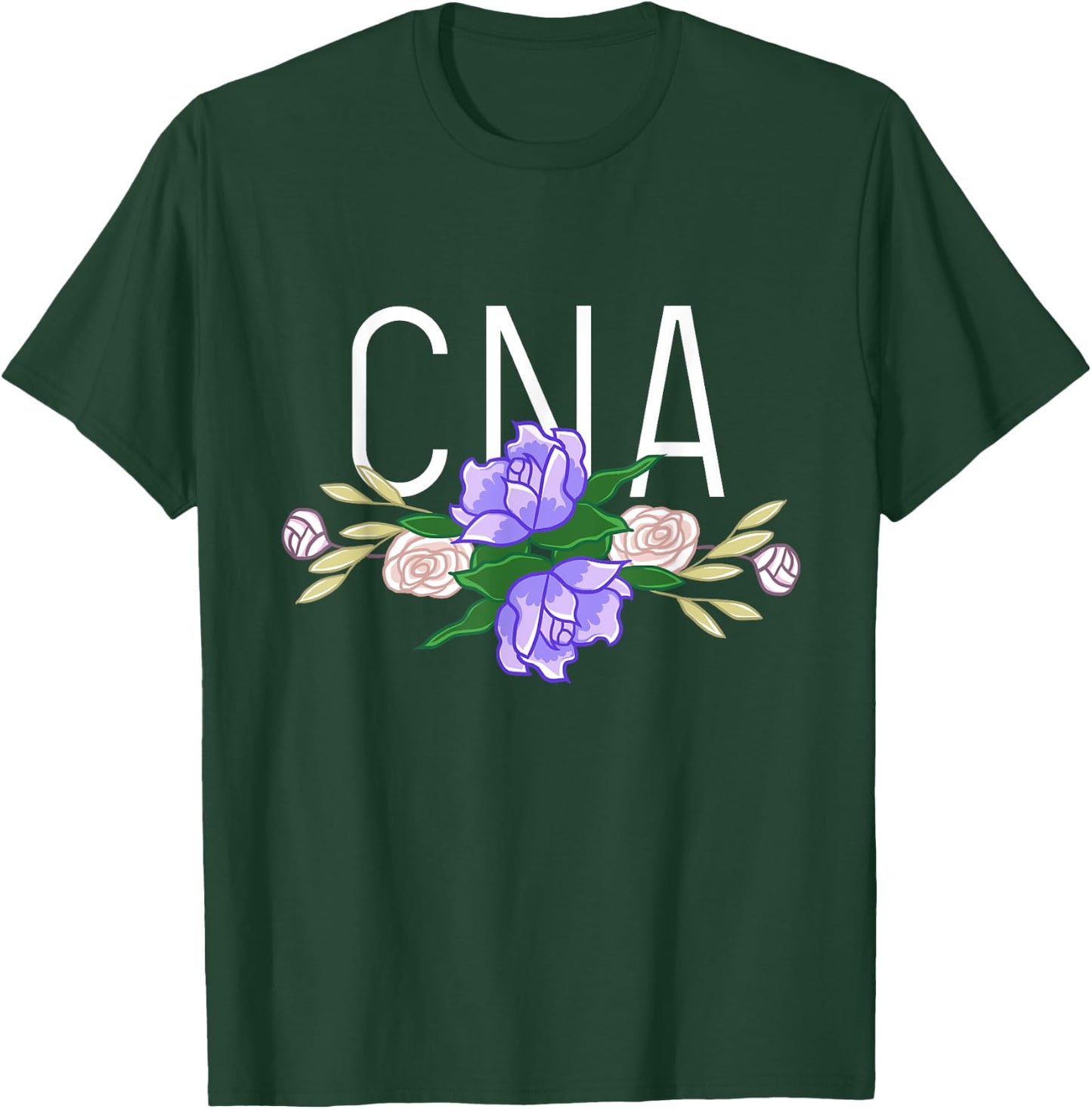 CNA Floral Bar Certified Nursing Assistant Nurse Aide Gift T-Shirt - T-Shirt | Forest