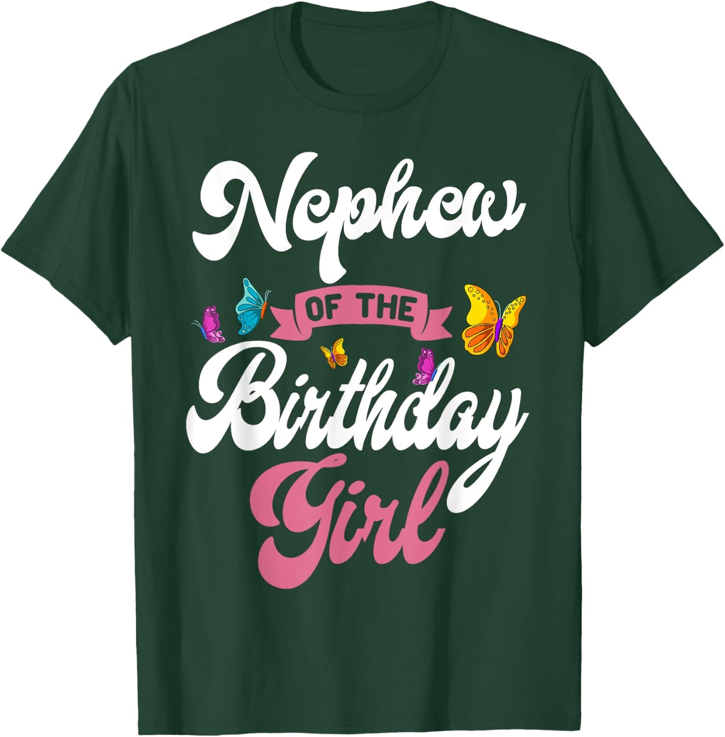 Butterfly Nephew Birthday Party Garden Family Nature Theme T-Shirt - T-Shirt | Forest