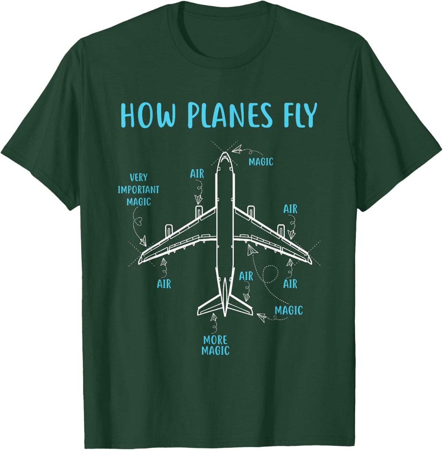 How Planes Fly Funny Aviation Engineer Pilot Airplane T-Shirt - T-Shirt | Forest
