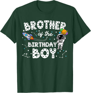 Brother of the Birthday Astronaut Boy Space Theme Birthday T-Shirt - T-Shirt | Forest