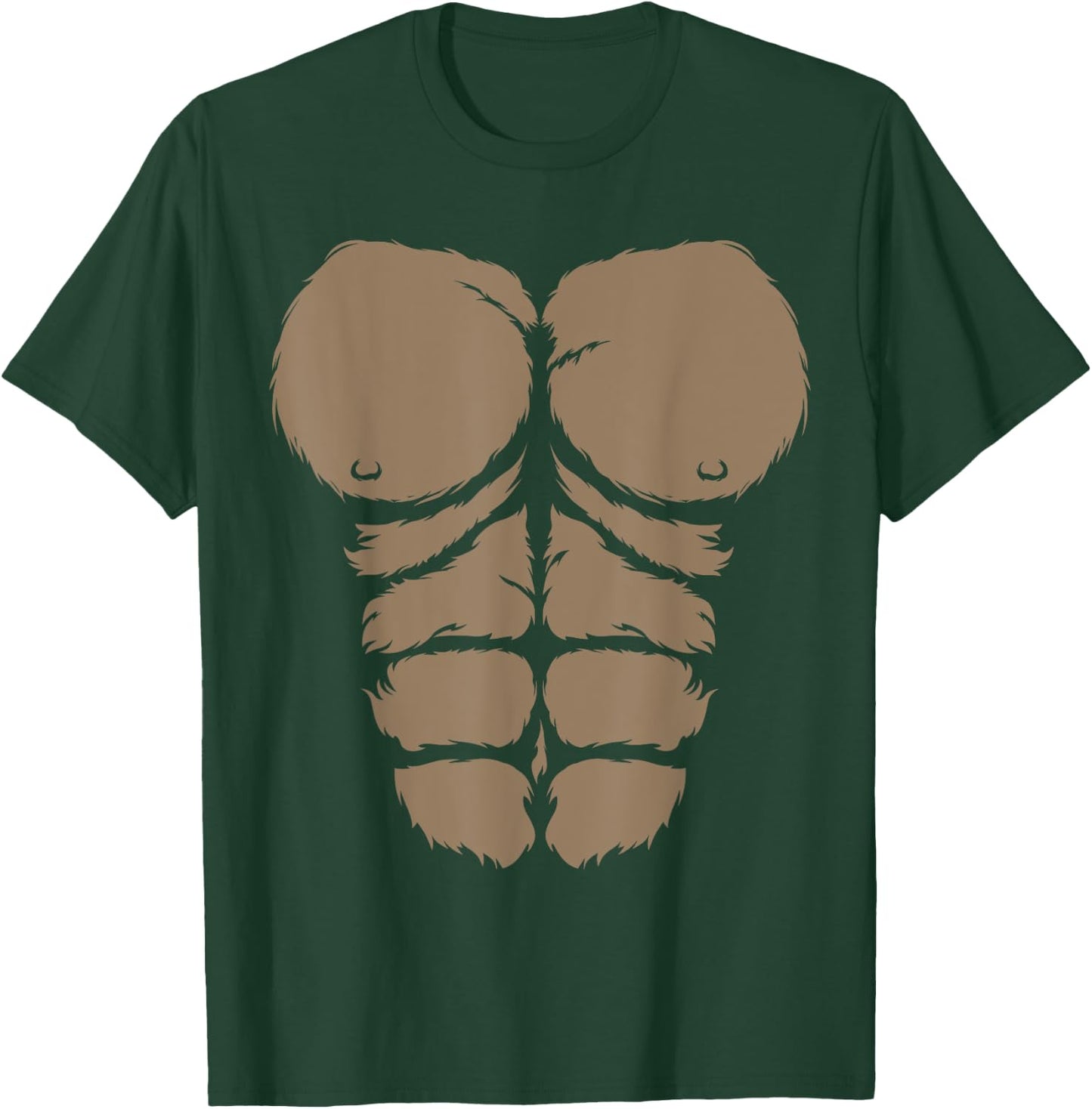 Halloween Gorilla Chest Costume Cute Monkey Muscles Abs T-Shirt - T-Shirt | Forest