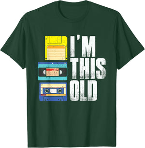 I'm This Old Retro Vintage Cassette Tape Floppy Disk & VHS T-Shirt - T-Shirt | Forest