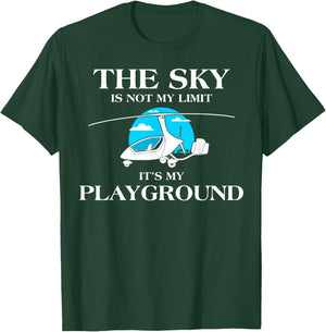 The Sky Is Not My Limit Gyroplane Aviation Gyrocopter Pilot T-Shirt - T-Shirt | Forest