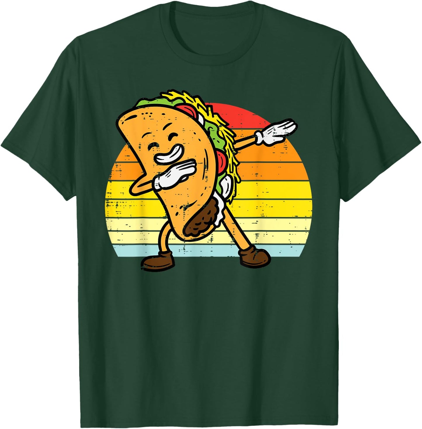 Dabbing Taco Dab Retro Cinco De Mayo Men Boys Youth Kids T-Shirt - T-Shirt | Forest