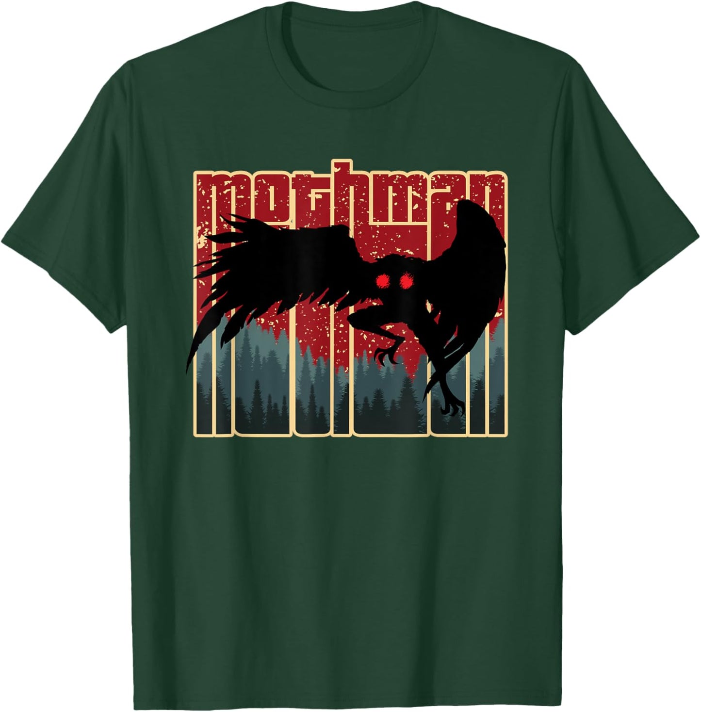 Retro Mothman - Original West Virginia Cryptid Artwork T-Shirt - T-Shirt | Forest