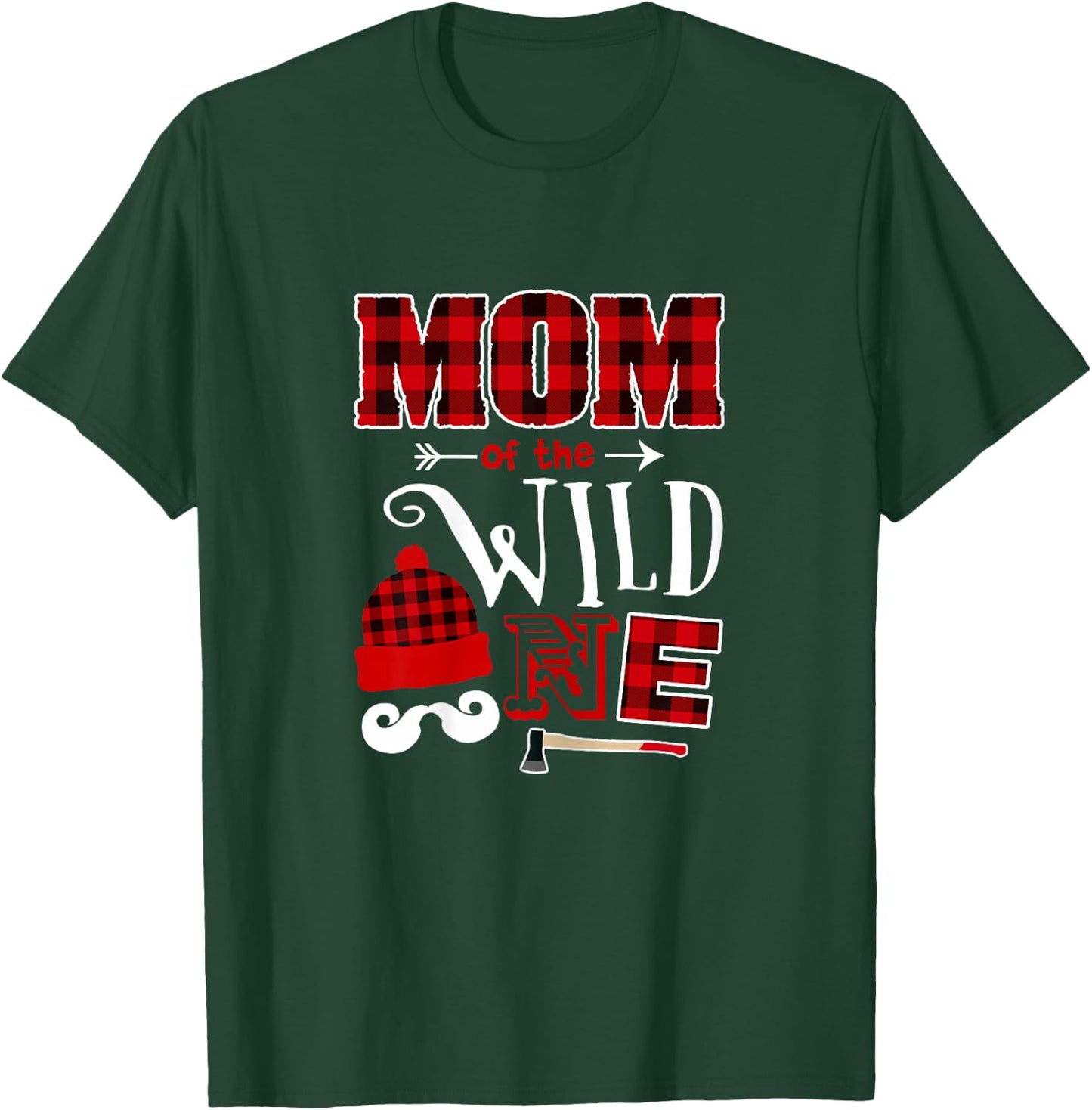 MOM Of the Wild One 1st Birthday Lumberjack T-Shirt - T-Shirt | Forest