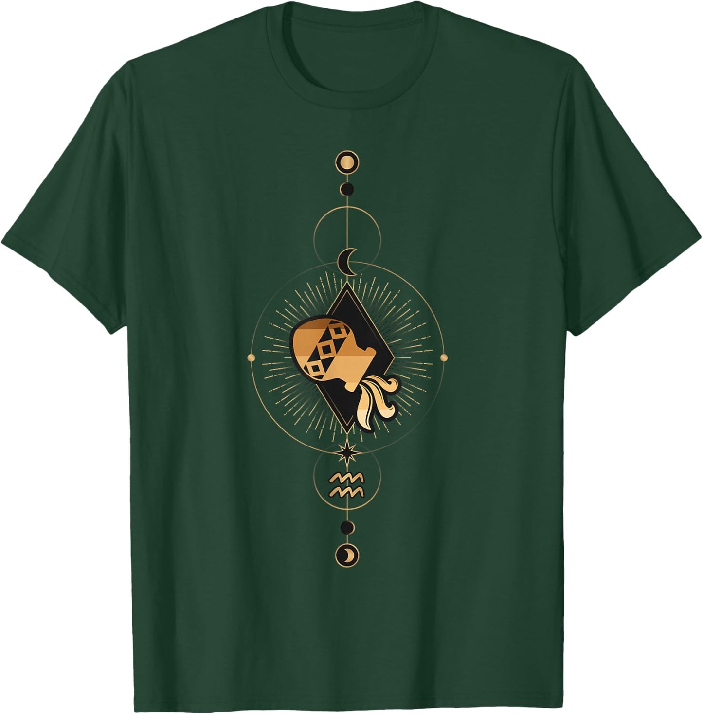 Aquarius Zodiac Sign Black History Month BLM Horoscope T-Shirt - T-Shirt | Forest
