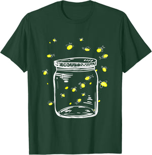 Fireflies in Glas Jar Fireflies I Firefly Insects T-Shirt - T-Shirt | Forest