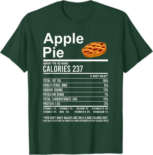 Funny Thanksgiving Food Apparel, Apple Pie Nutrition Facts T-Shirt - T-Shirt | Forest