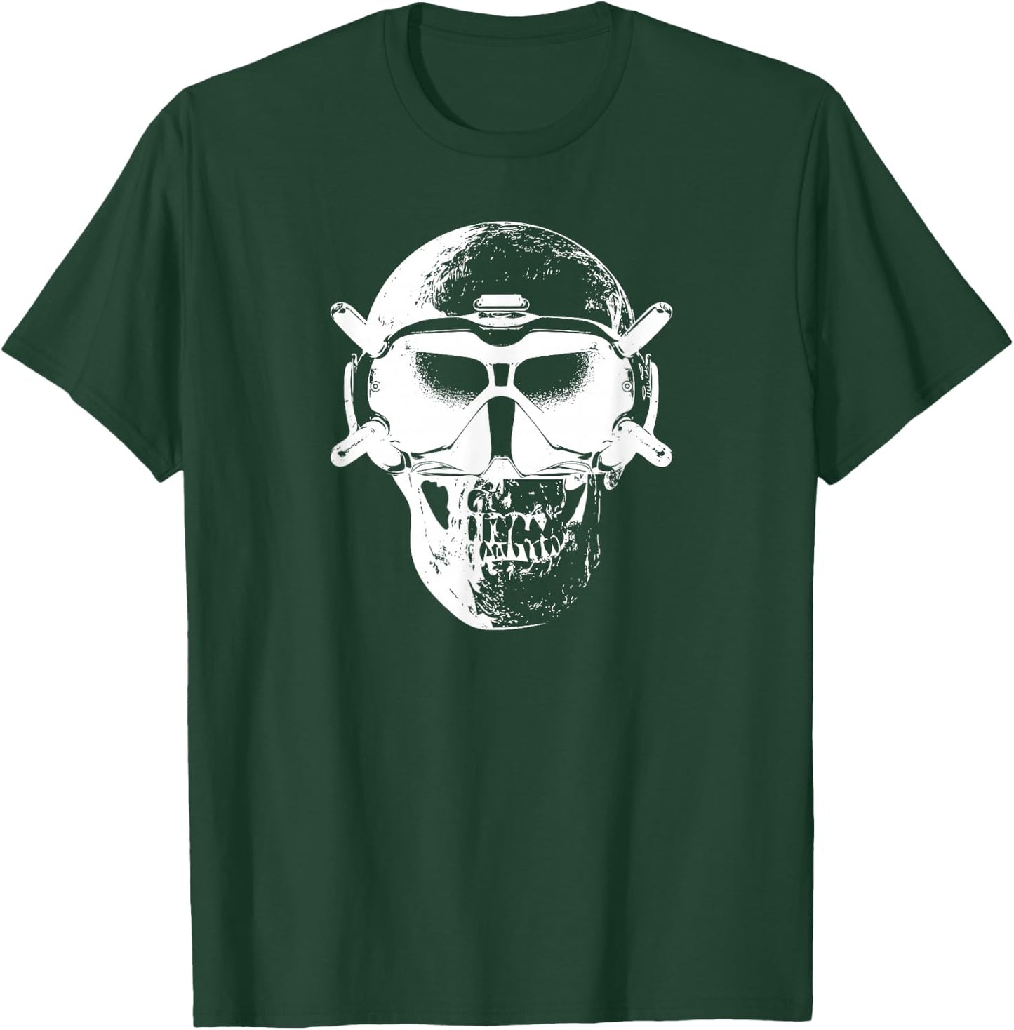 Drone Pro Pilot Skull HD FPV Reverse T-Shirt - T-Shirt | Forest