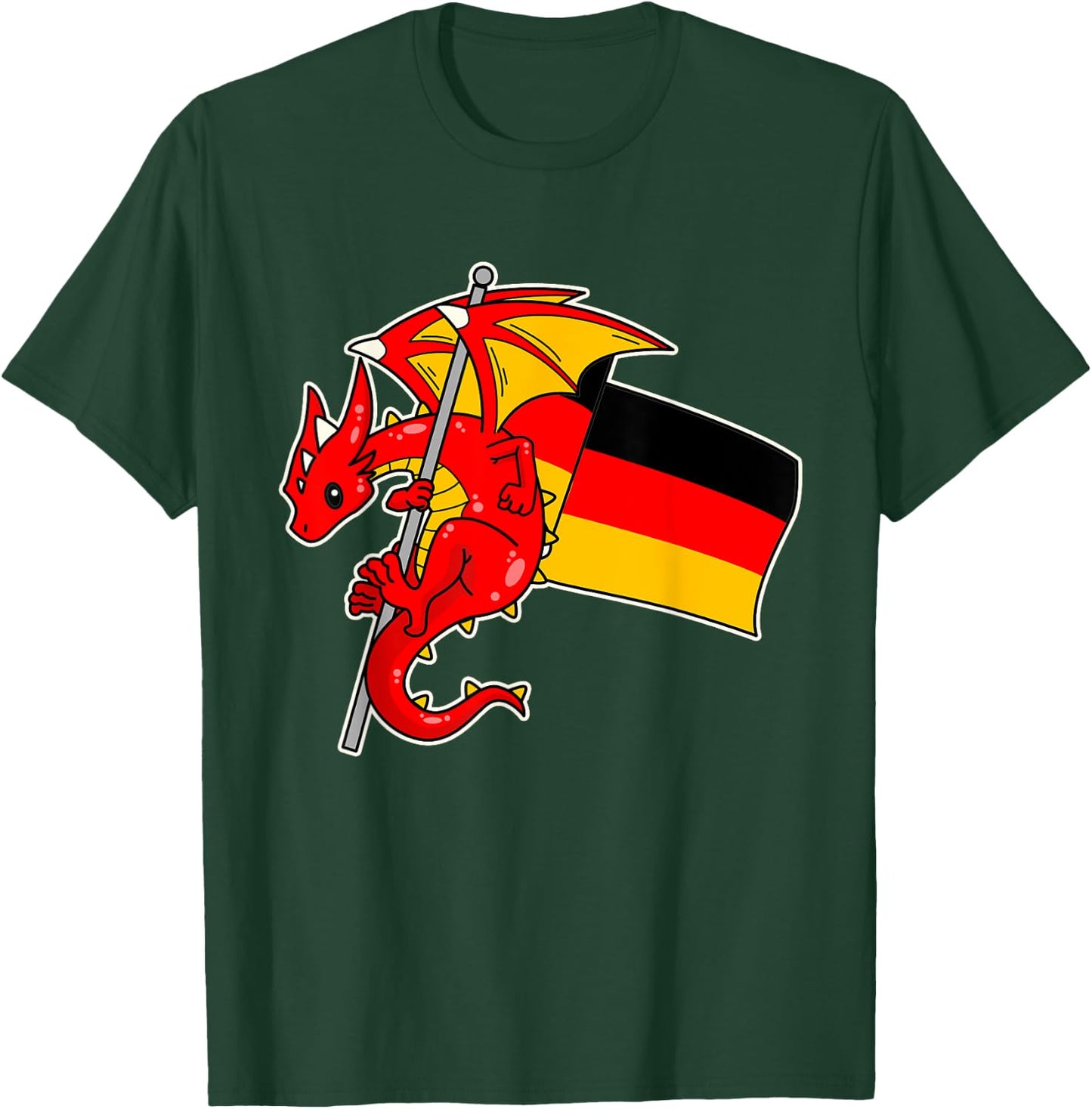 Epic Dragon With Germany Flag - German T-Shirt - T-Shirt | Forest