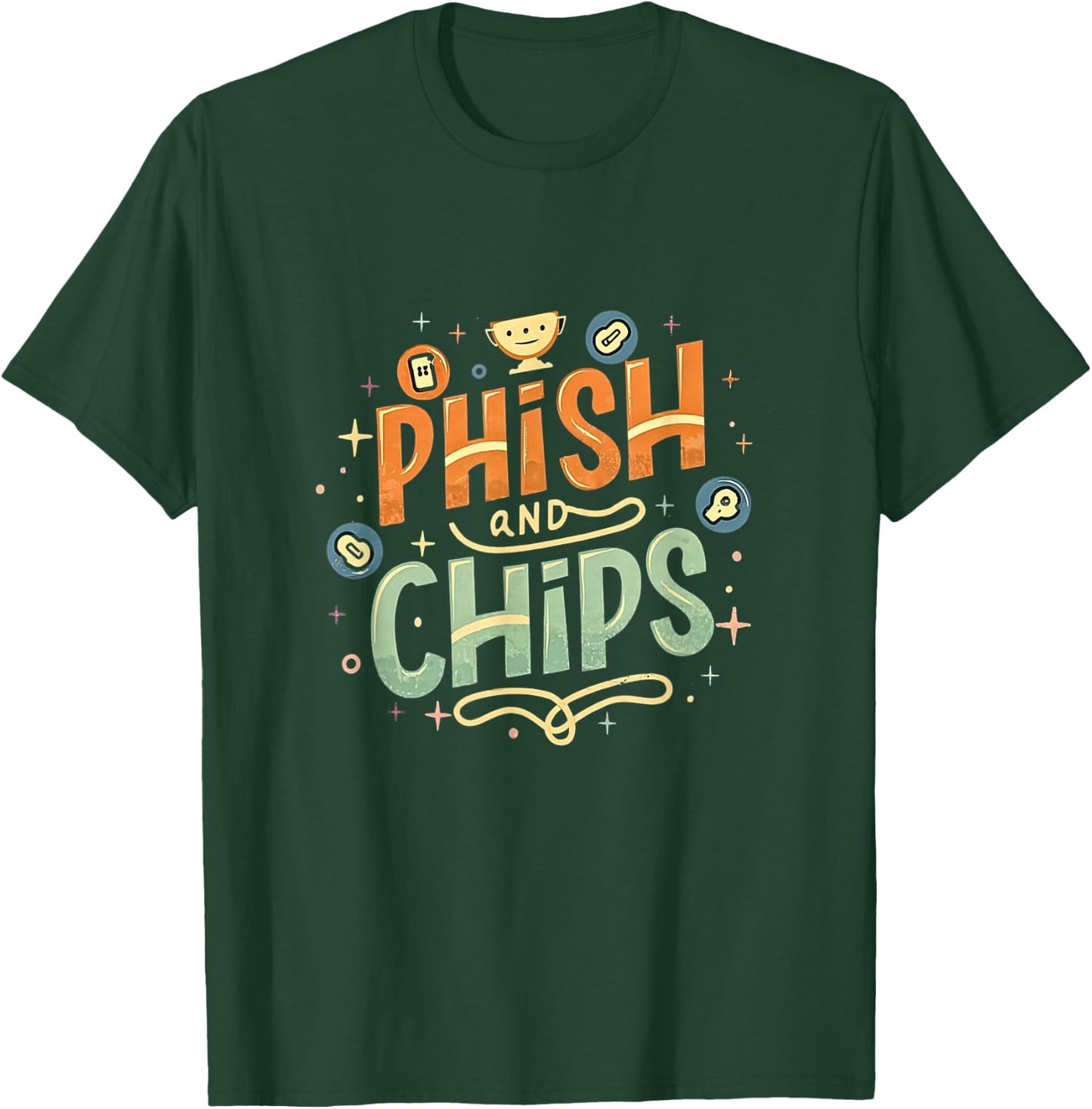 Funny Hackers Phish and Chips T-Shirt - T-Shirt | Forest