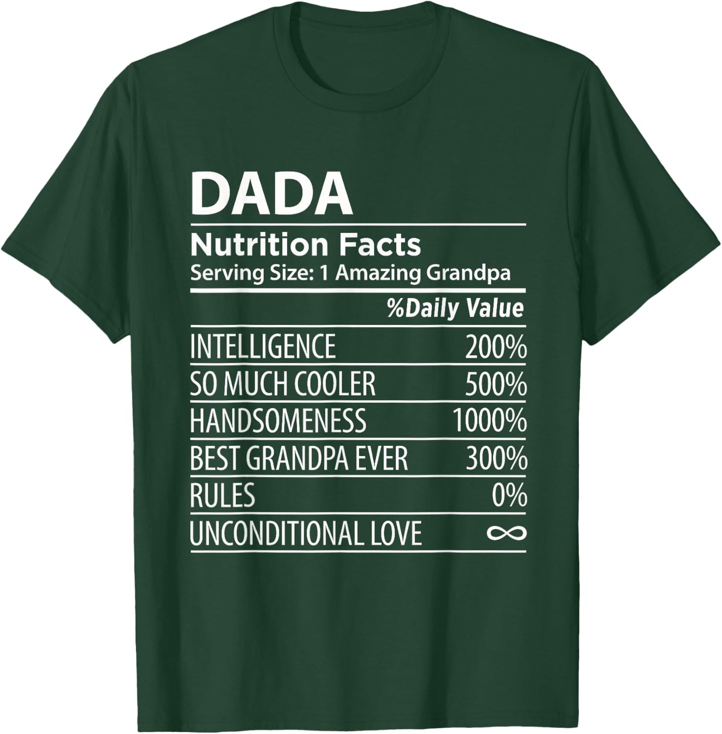 Dada Nutrition Facts | Funny Indian Grandpa T-Shirt - T-Shirt | Forest