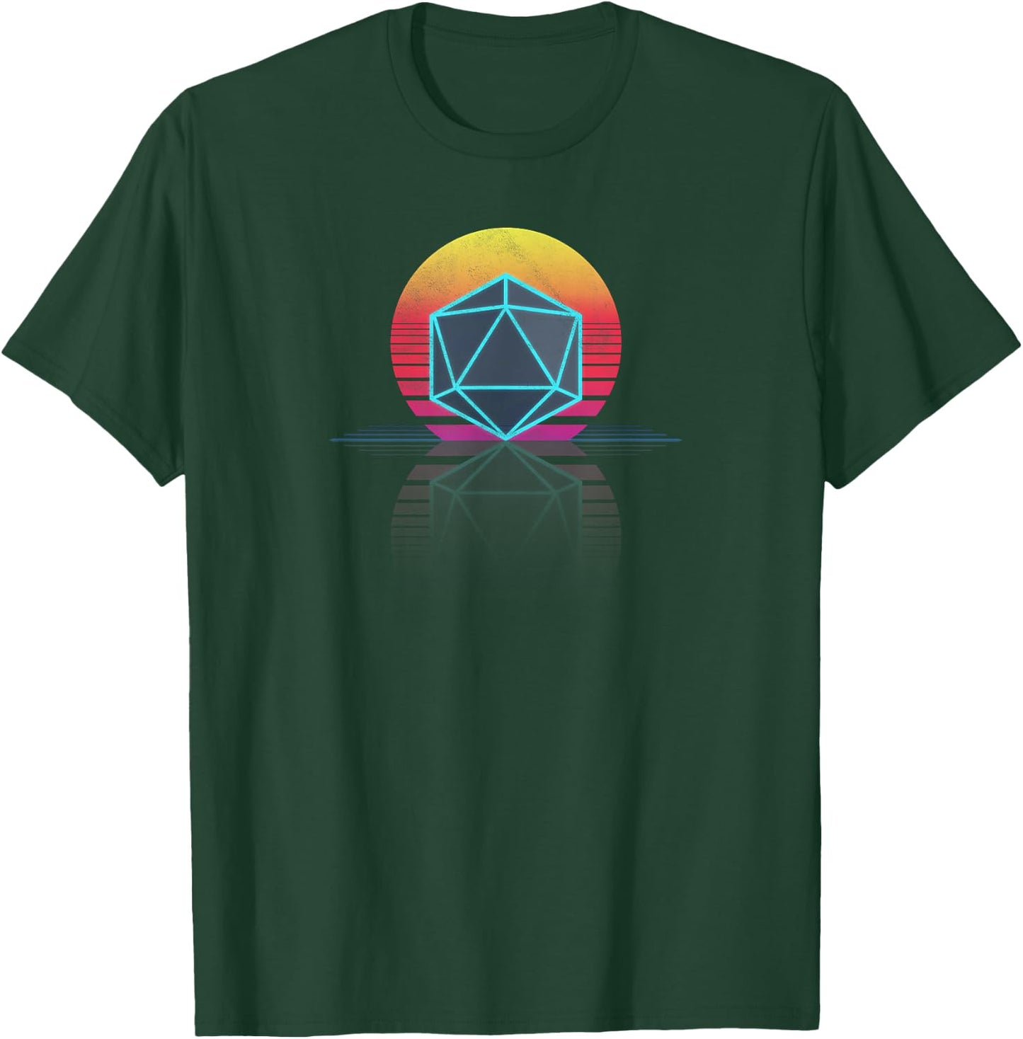 80s 90s Retro Old School Gamer Geek Dice Gaming RPG T-Shirt - T-Shirt | Forest