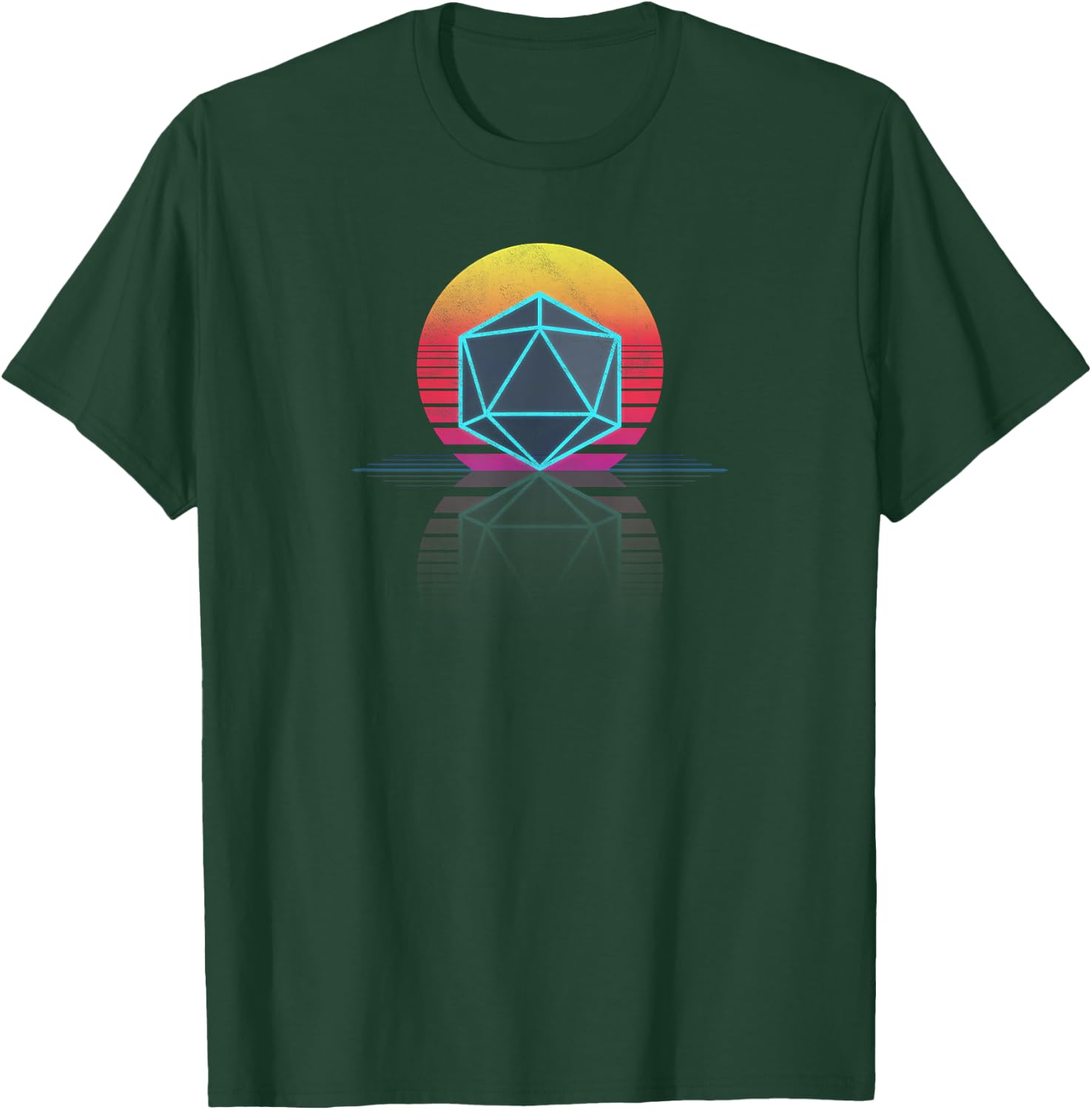 80s 90s Retro Old School Gamer Geek Dice Gaming RPG T-Shirt - T-Shirt | Forest