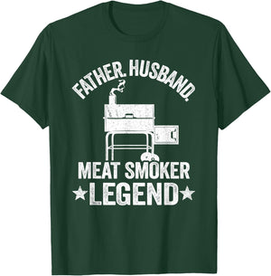 Father Husband Meat Smoker Legend Grilling Dad Meat Smoking T-Shirt - T-Shirt | Forest