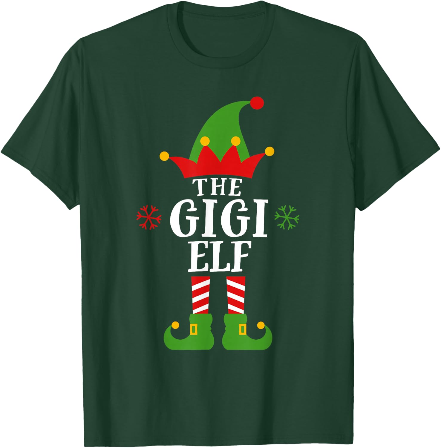 Gigi Elf Funny Matching Family Group Christmas Pajama T-Shirt - T-Shirt | Forest