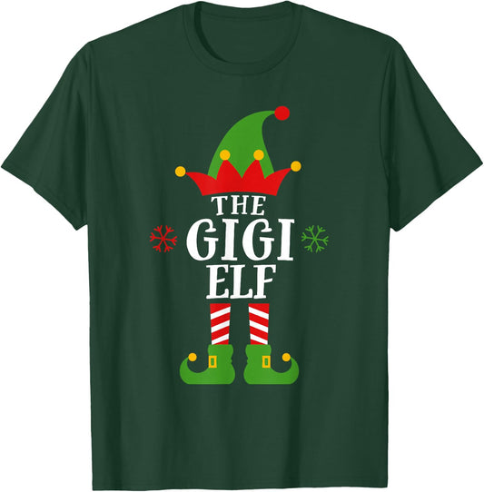 Gigi Elf Funny Matching Family Group Christmas Pajama T-Shirt - T-Shirt | Forest