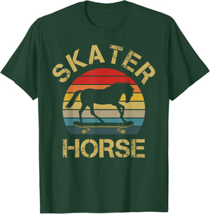 I Like Horse Skateboard Skater Horse Skating Horses Lover T-Shirt - T-Shirt | Forest