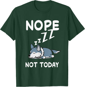 Nope Wolf Nap Sleeping Pajama Nightgown T-Shirt - T-Shirt | Forest