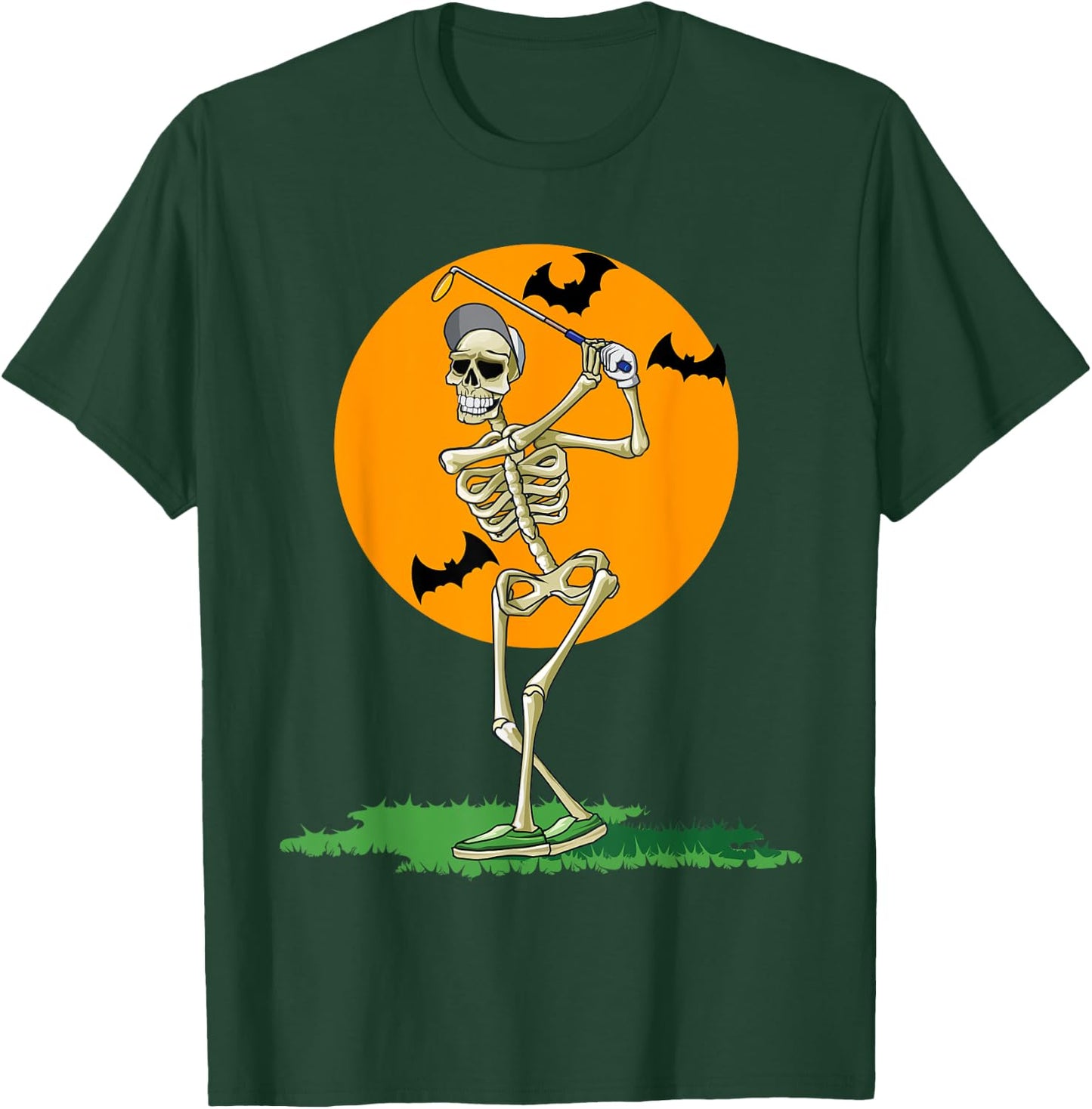 Golfing Skeleton Halloween Men Golf Halloween Golfer T-Shirt - T-Shirt | Forest