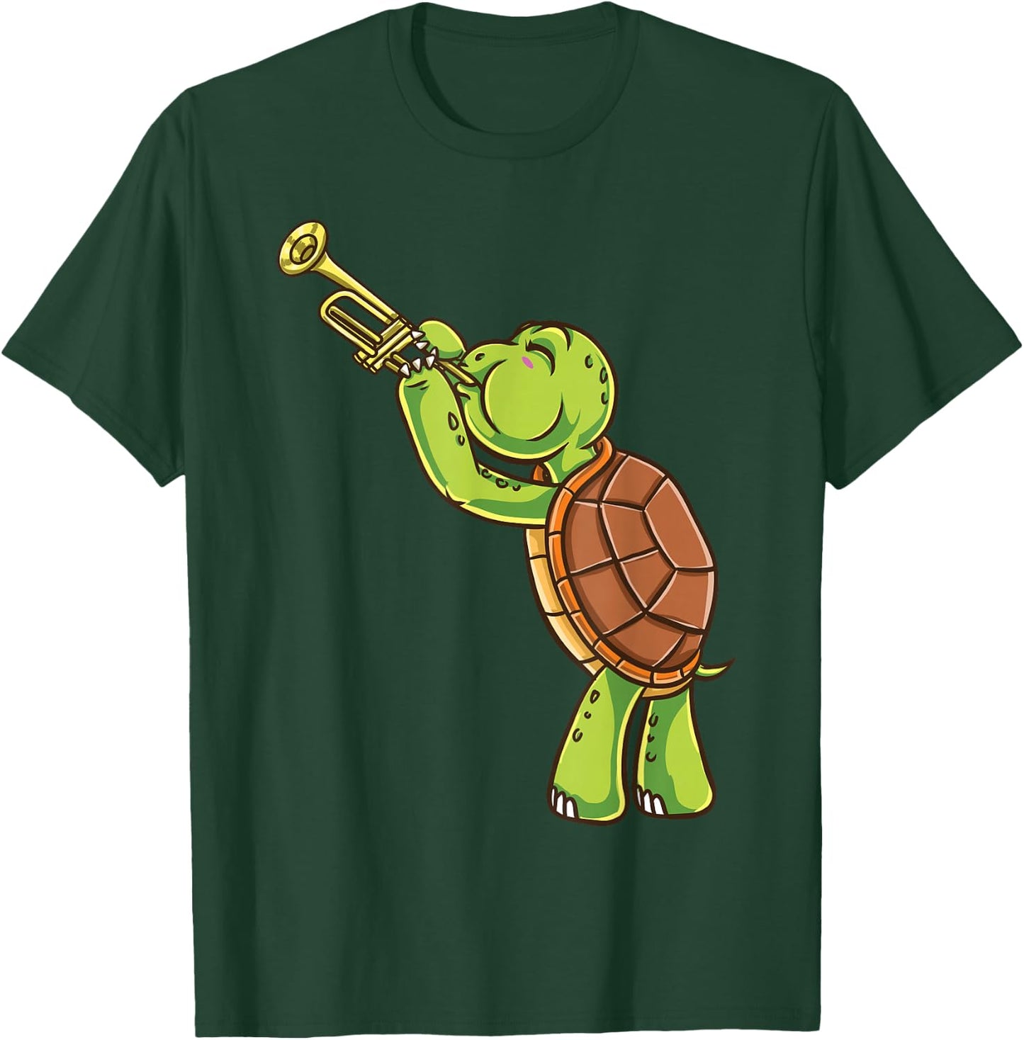 Turtle Playing Trumpet T-Shirt - T-Shirt | Forest