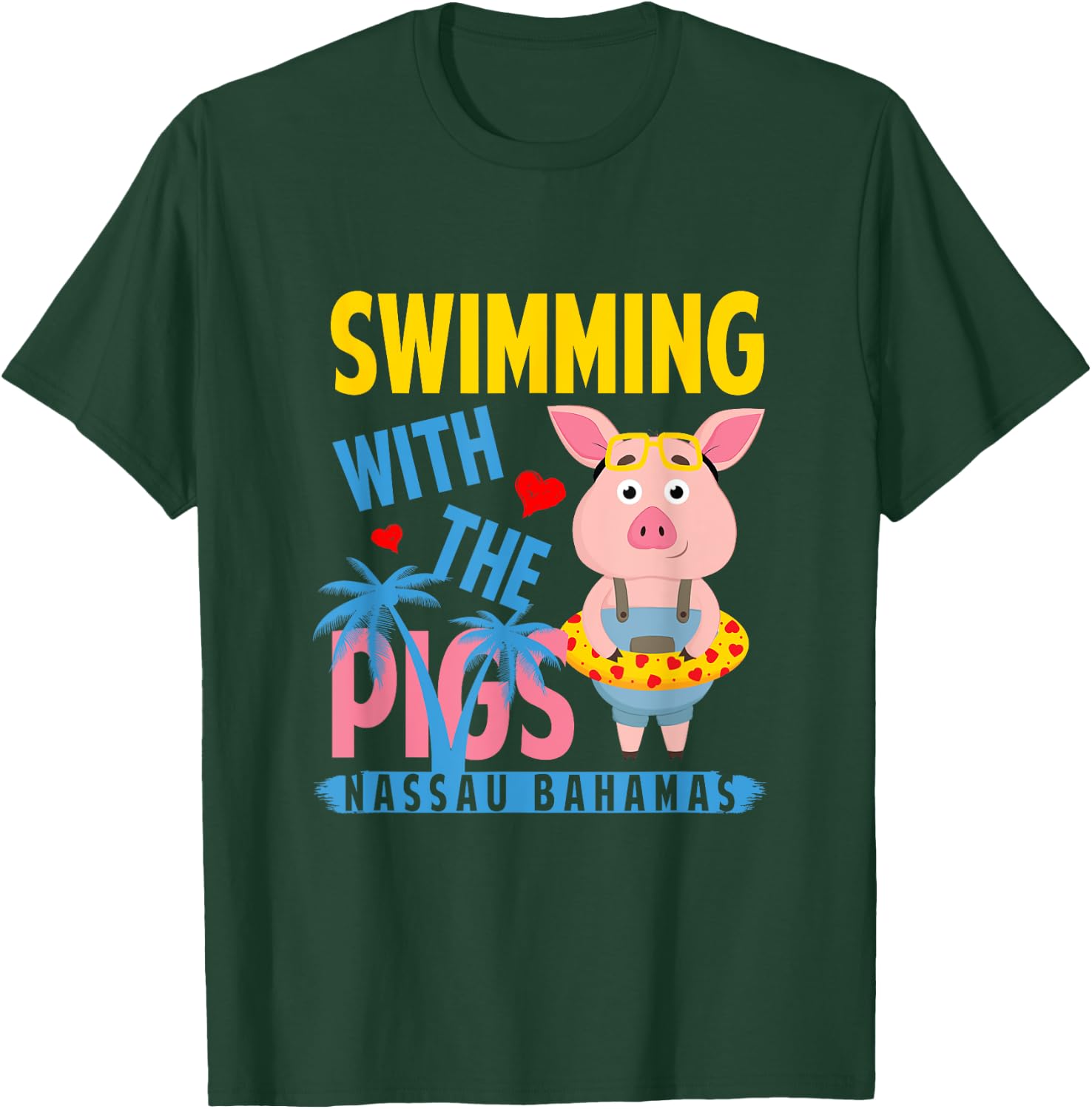 Swimming With The Pigs Nassau Bahamas Hello Summer Beach Women T-Shirt - T-Shirt | Forest