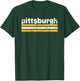 Pittsburgh Pennsylvania Three Stripe Vintage Weathered T-Shirt - T-Shirt | Forest