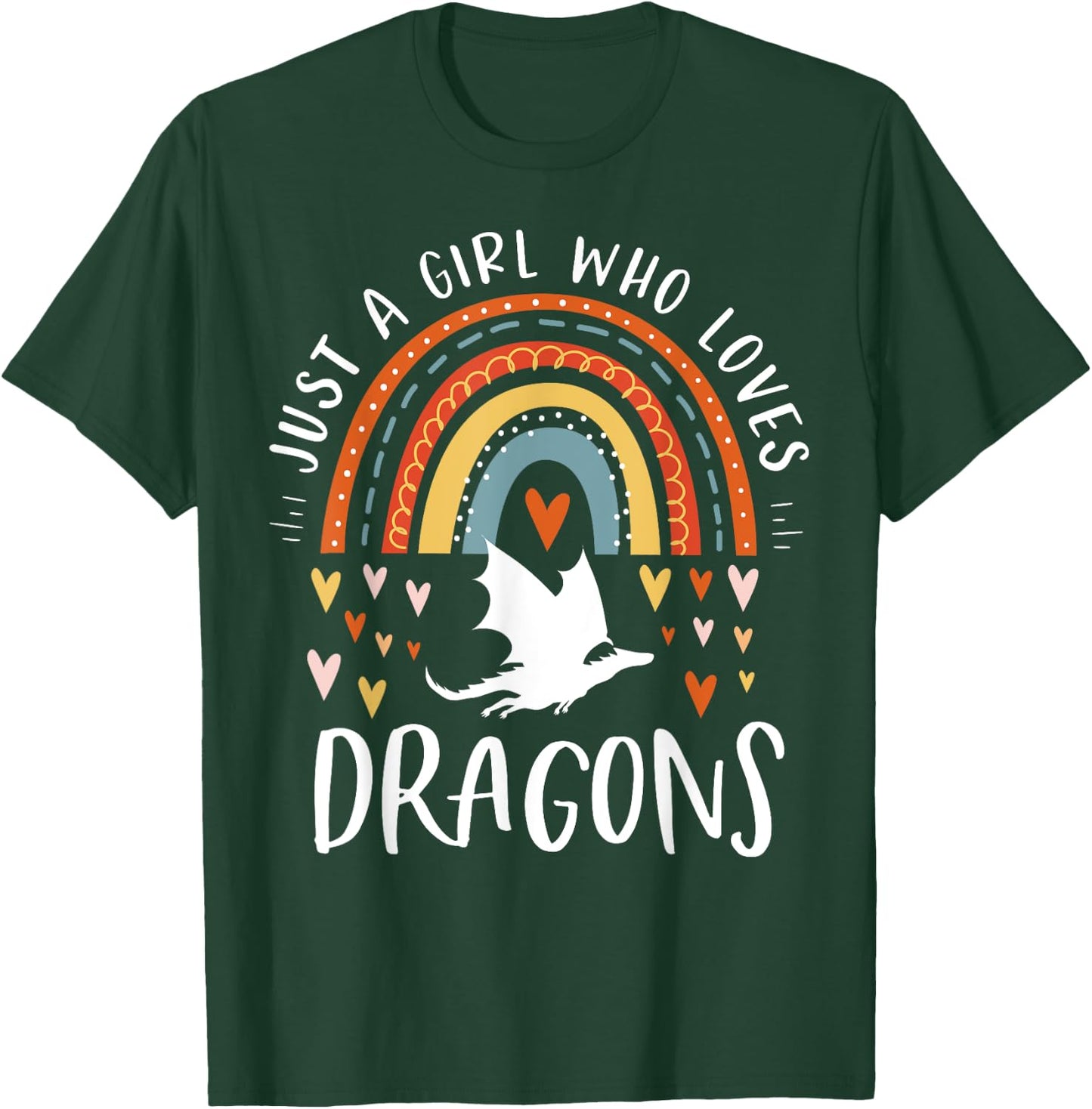 Just A Girl Who Loves Dragons Rainbow Gifts for Dragon Lover Small T-Shirt - T-Shirt | Forest