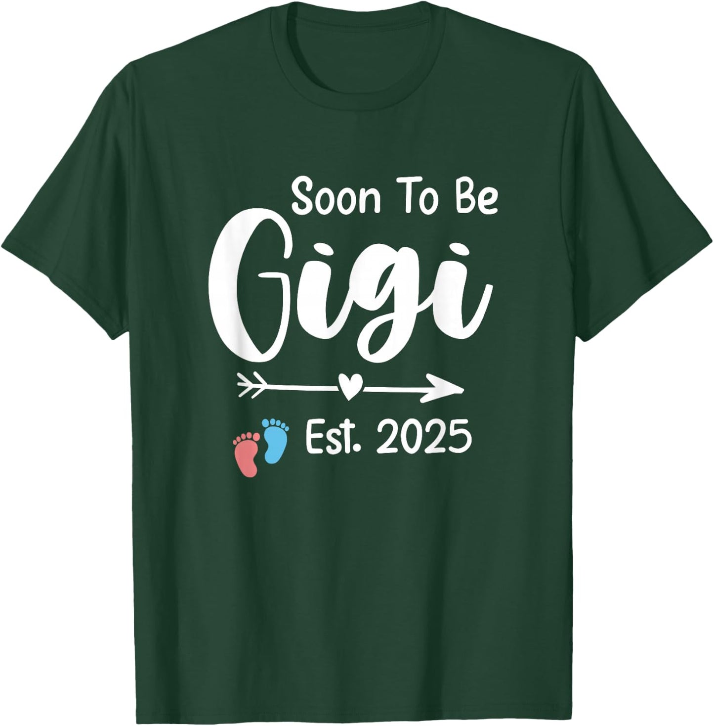 Soon To Be Gigi 2025 Gifts Pregnancy Announcement Grandma T-Shirt - T-Shirt | Forest