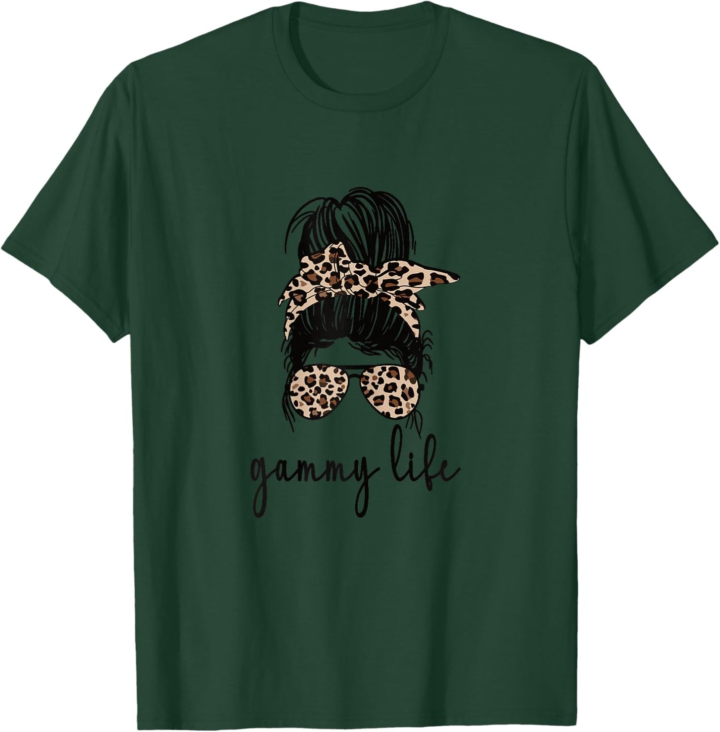 Gammy Life Grandma Messy Bun Gammy Grandmother T-Shirt - T-Shirt | Forest