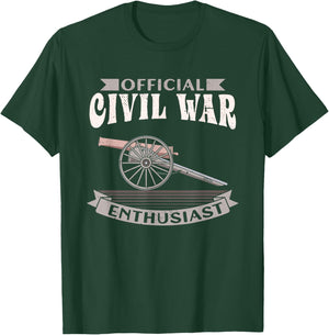Official Civil War Enthusiast American Lover US Reenactor T-Shirt - T-Shirt | Forest