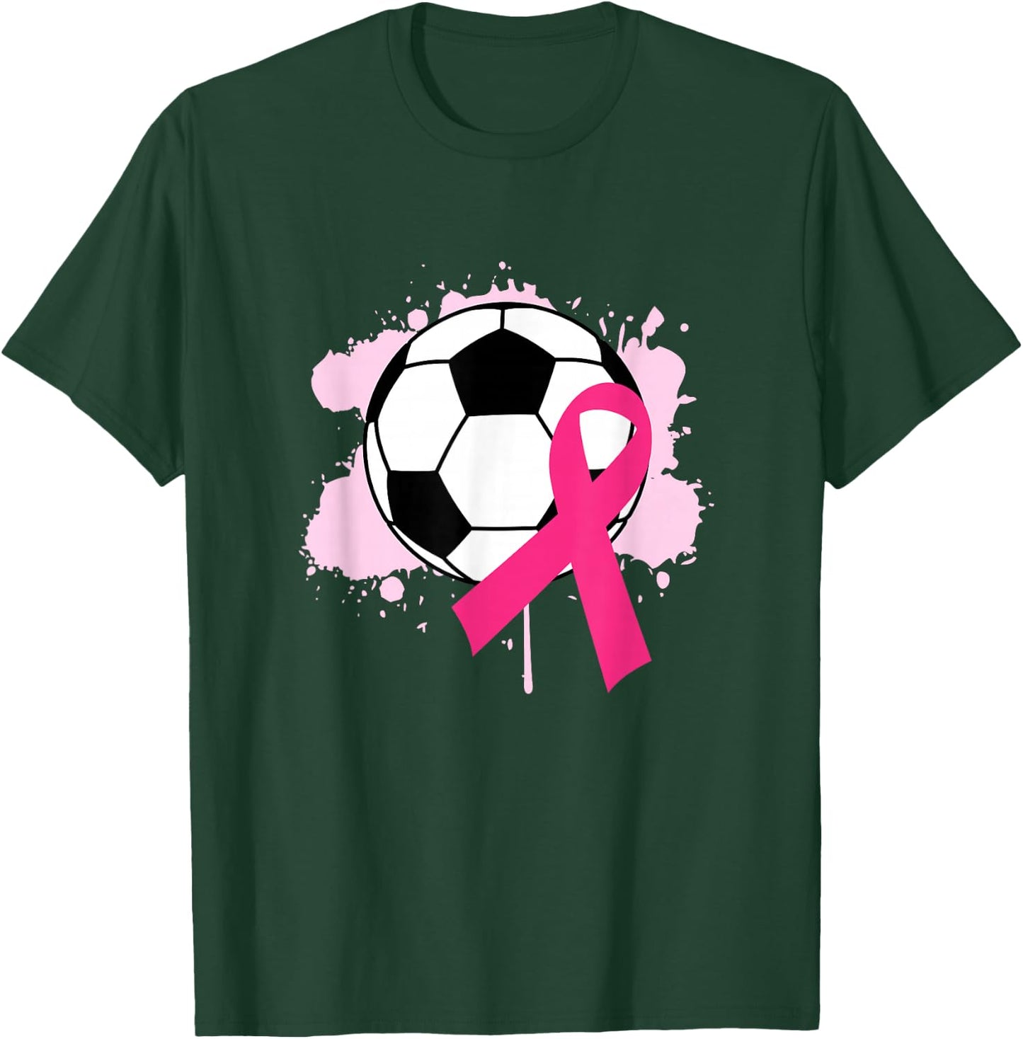 Breast Cancer Awareness Soccer Ball Pink Ribbon T-Shirt - T-Shirt | Forest