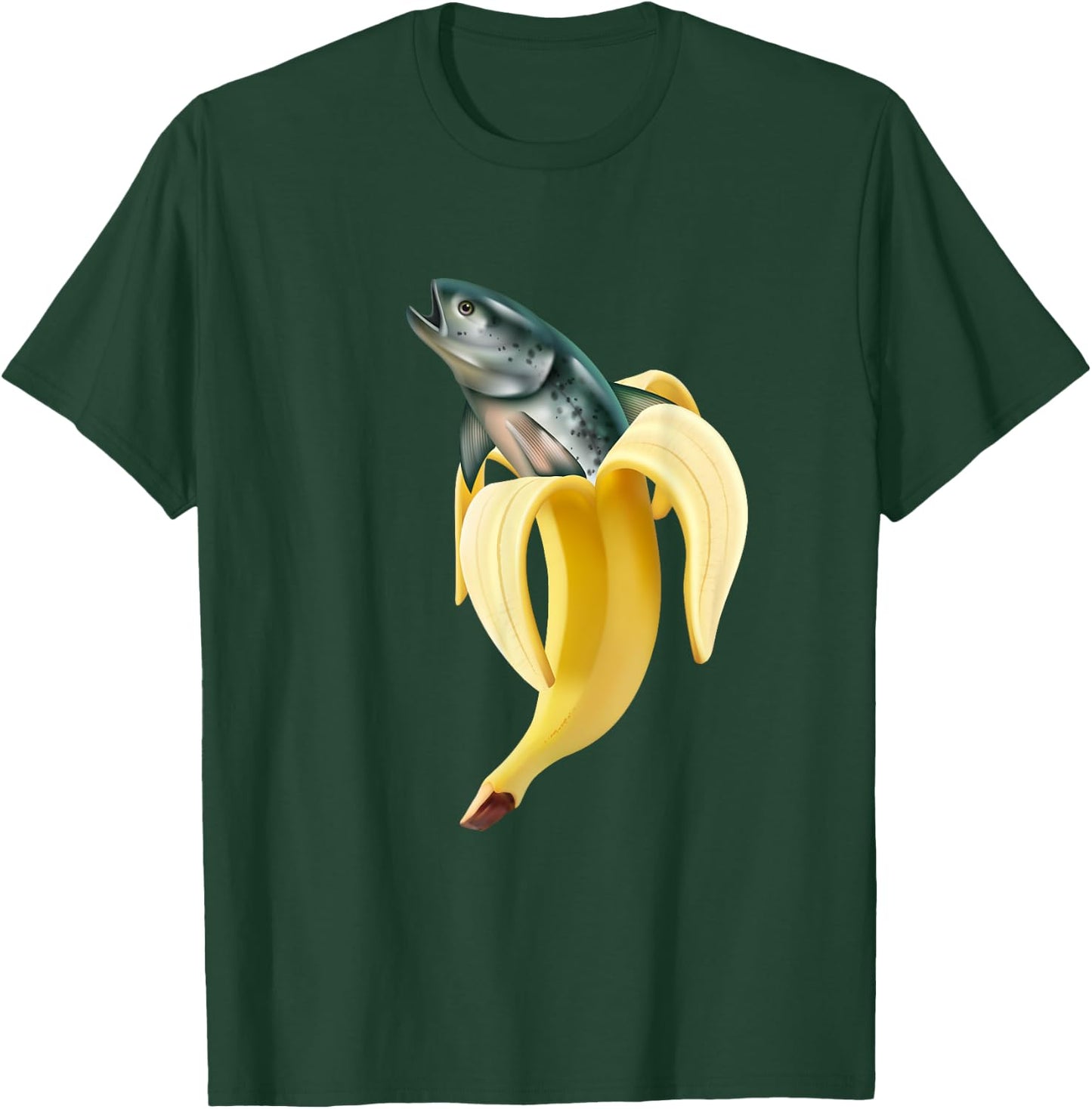 Fish In Banana Funny Fishing Fisherman Angler Fishing T-Shirt - T-Shirt | Forest