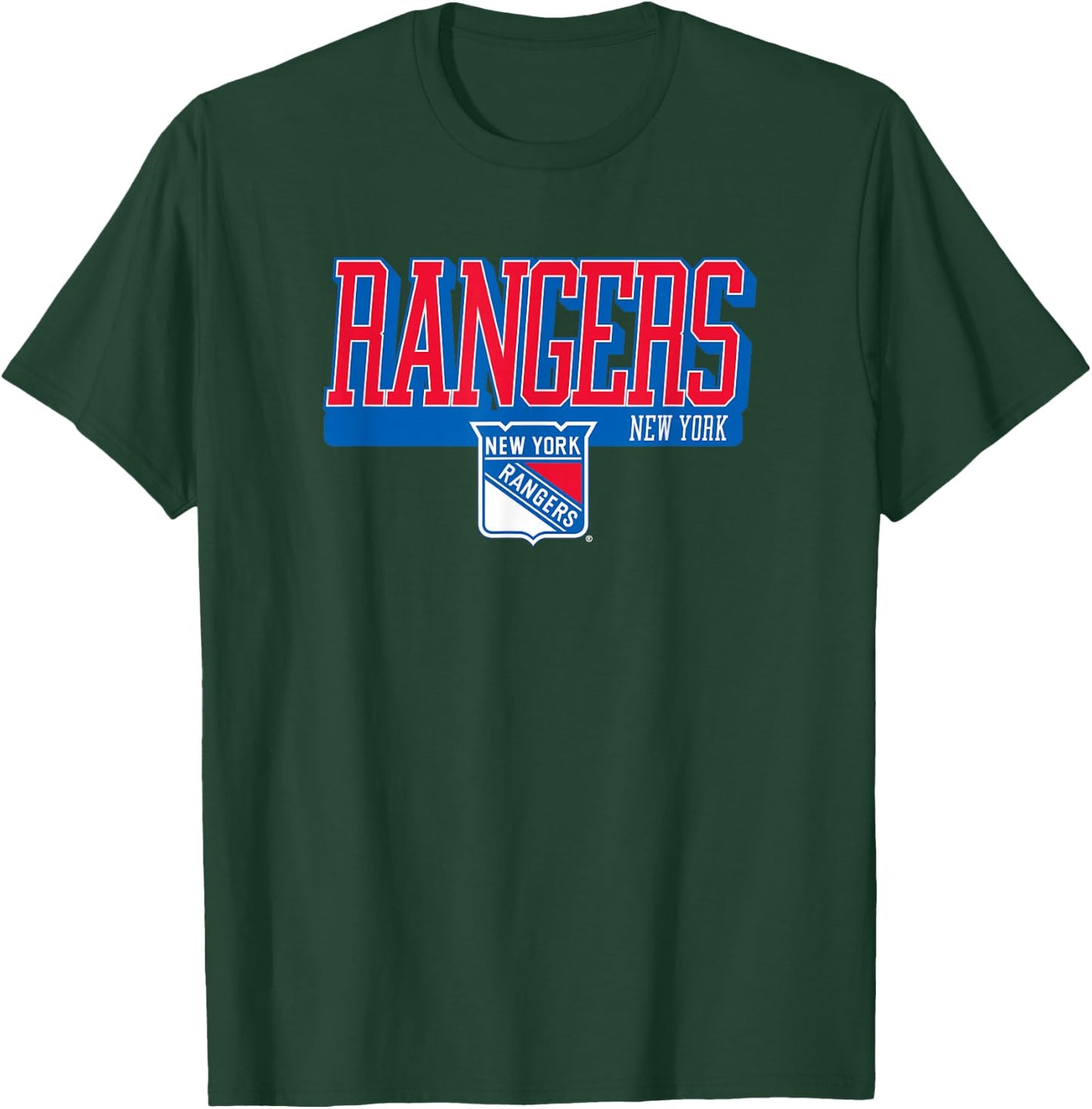 New York Rangers Officially Licensed - NHL Team Logo - Black - Adults - Short Sleeve - - Small T-Shirt - T-Shirt | Forest