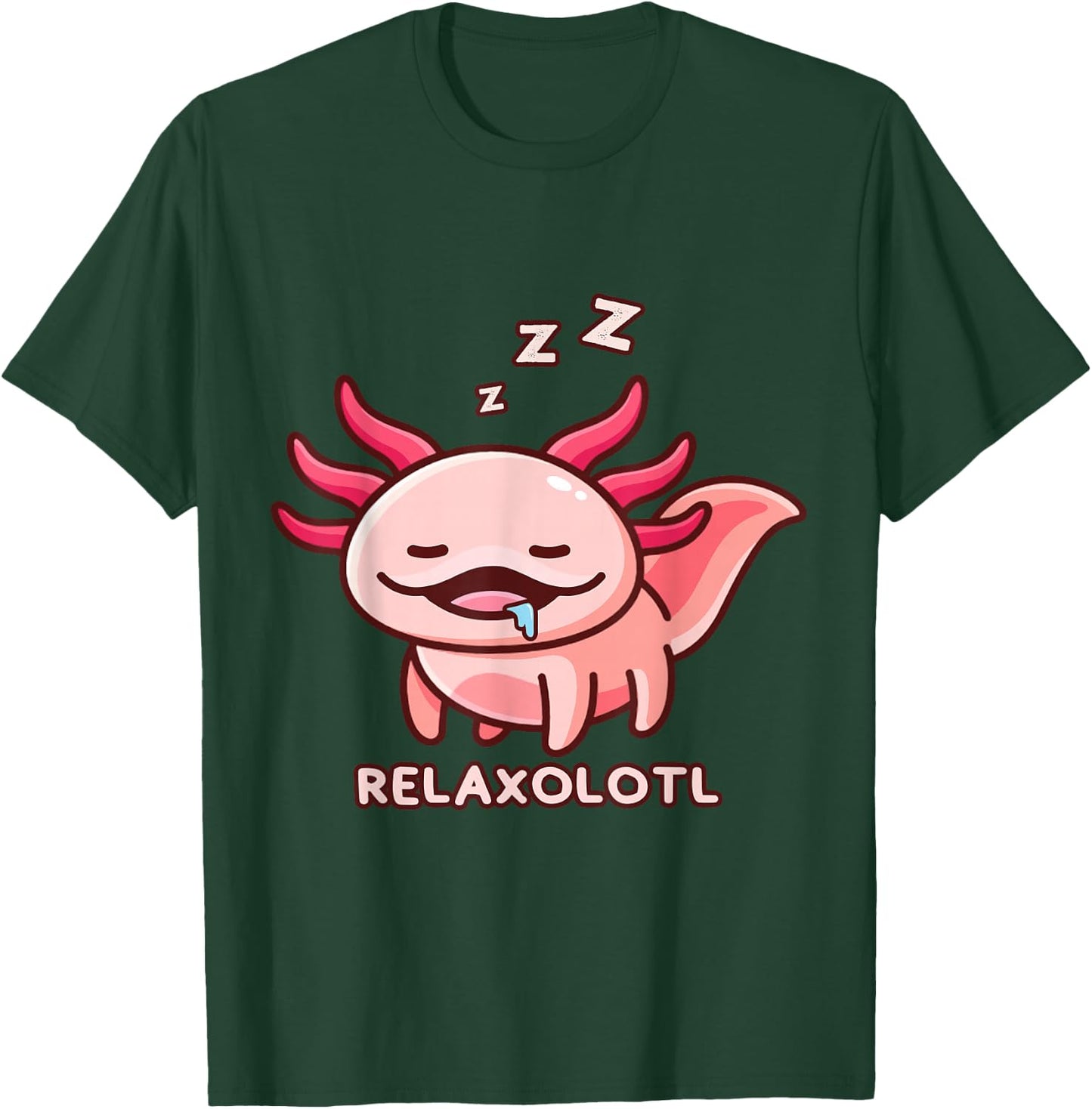 Cute Axolotl Adorable Amphibia Mexican Salamander Relaxolotl T-Shirt - T-Shirt | Forest