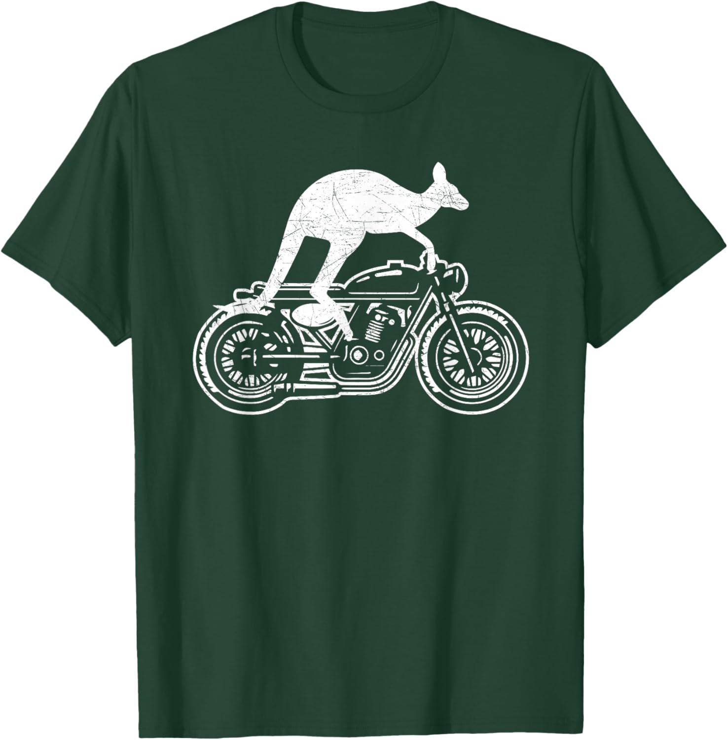 Kangaroo Riding Motorbike Australia Motorcycle Bikers Funny T-Shirt - T-Shirt | Forest