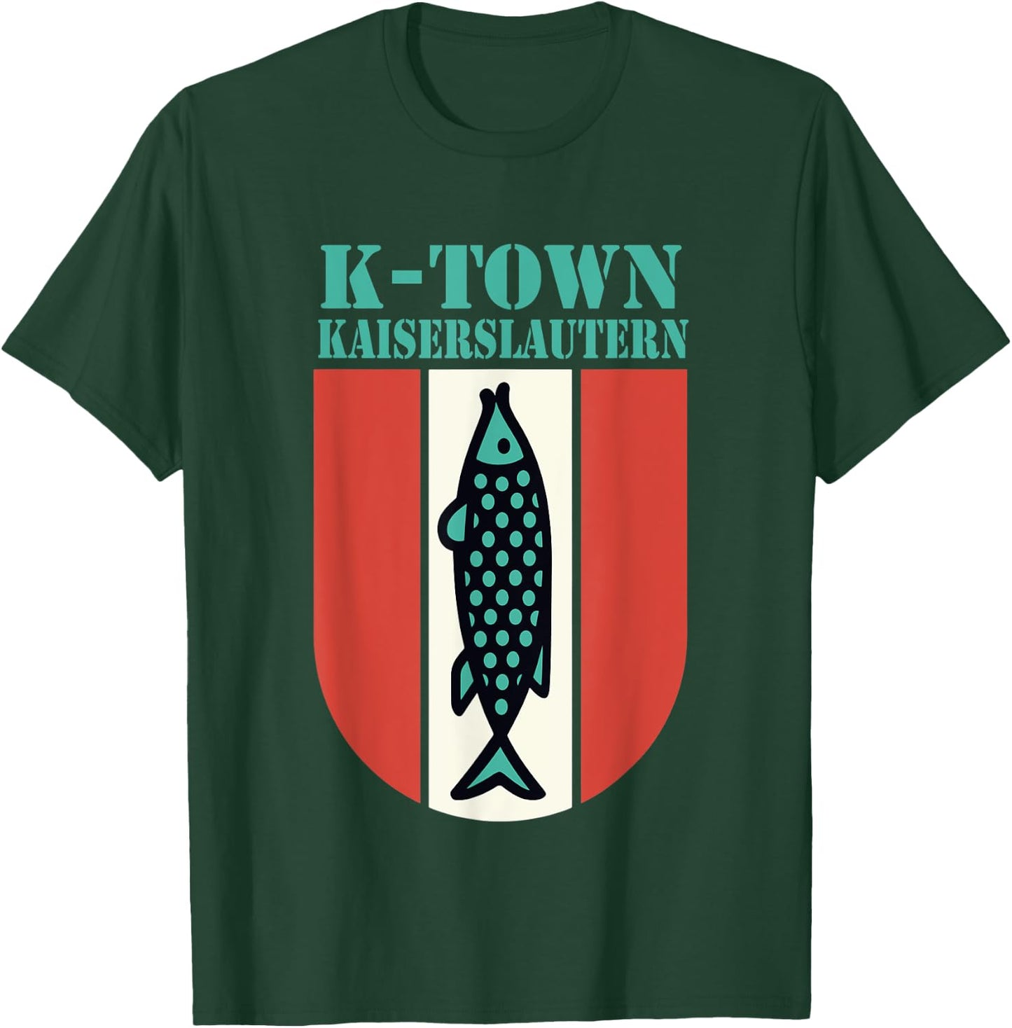 K-Town Kaiserslautern Germany Fish Emblem Vintage T-Shirt - T-Shirt | Forest