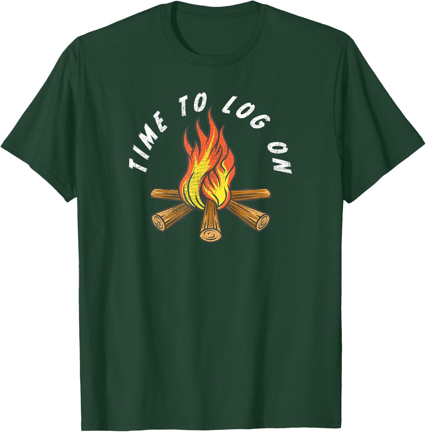 Funny Camping Time To Log On Camping Campfire Vintage T-Shirt - T-Shirt | Forest