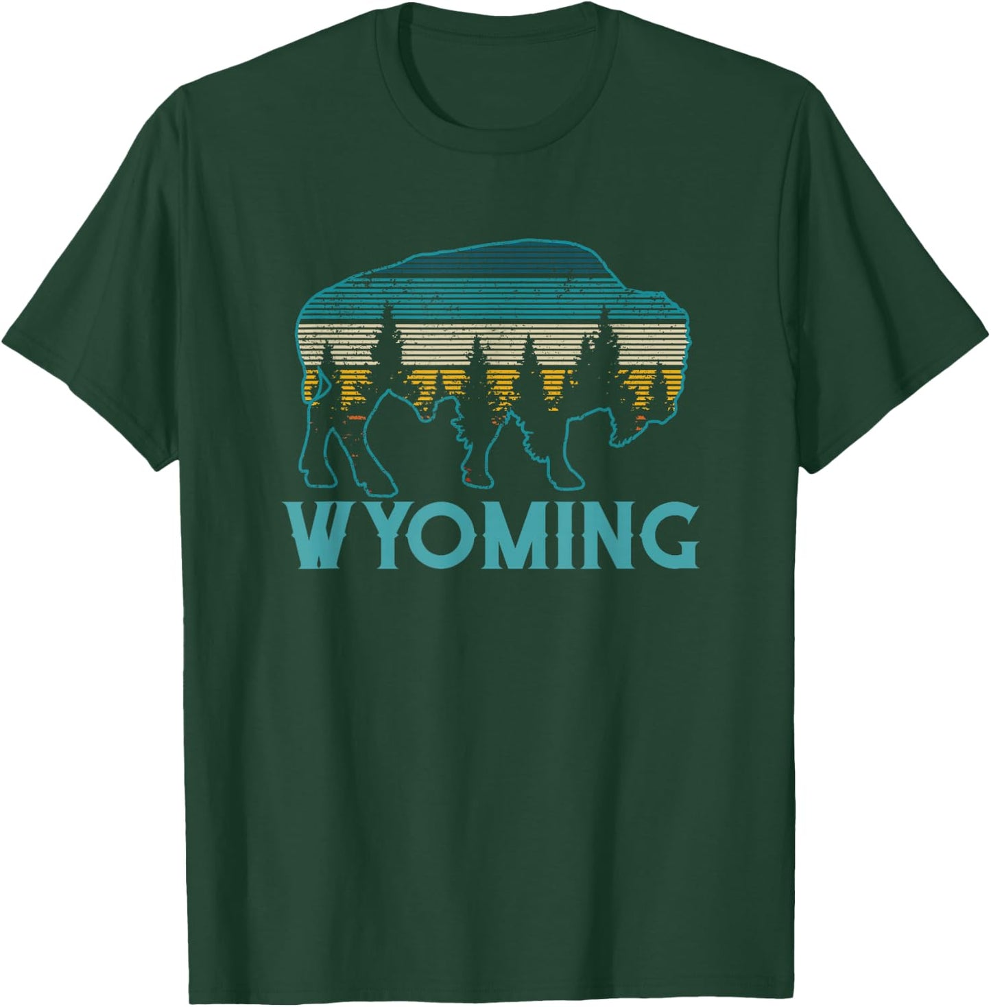 Wyoming Bison Vintage Souvenir T-Shirt - T-Shirt | Forest