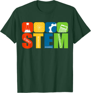 STEM Teacher Science Technology Engineering Math T-Shirt - T-Shirt | Forest