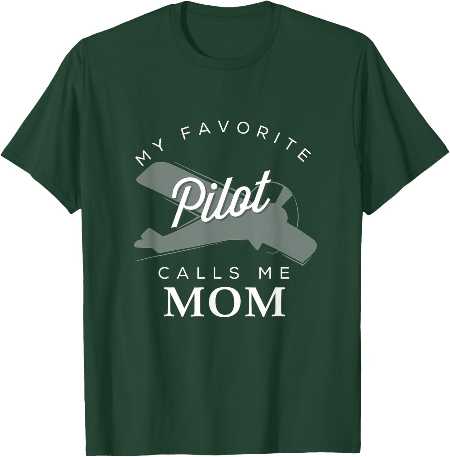 Mom Mother Son Daughter Airplane Pilot T Shirt Birth Day T-Shirt - T-Shirt | Forest