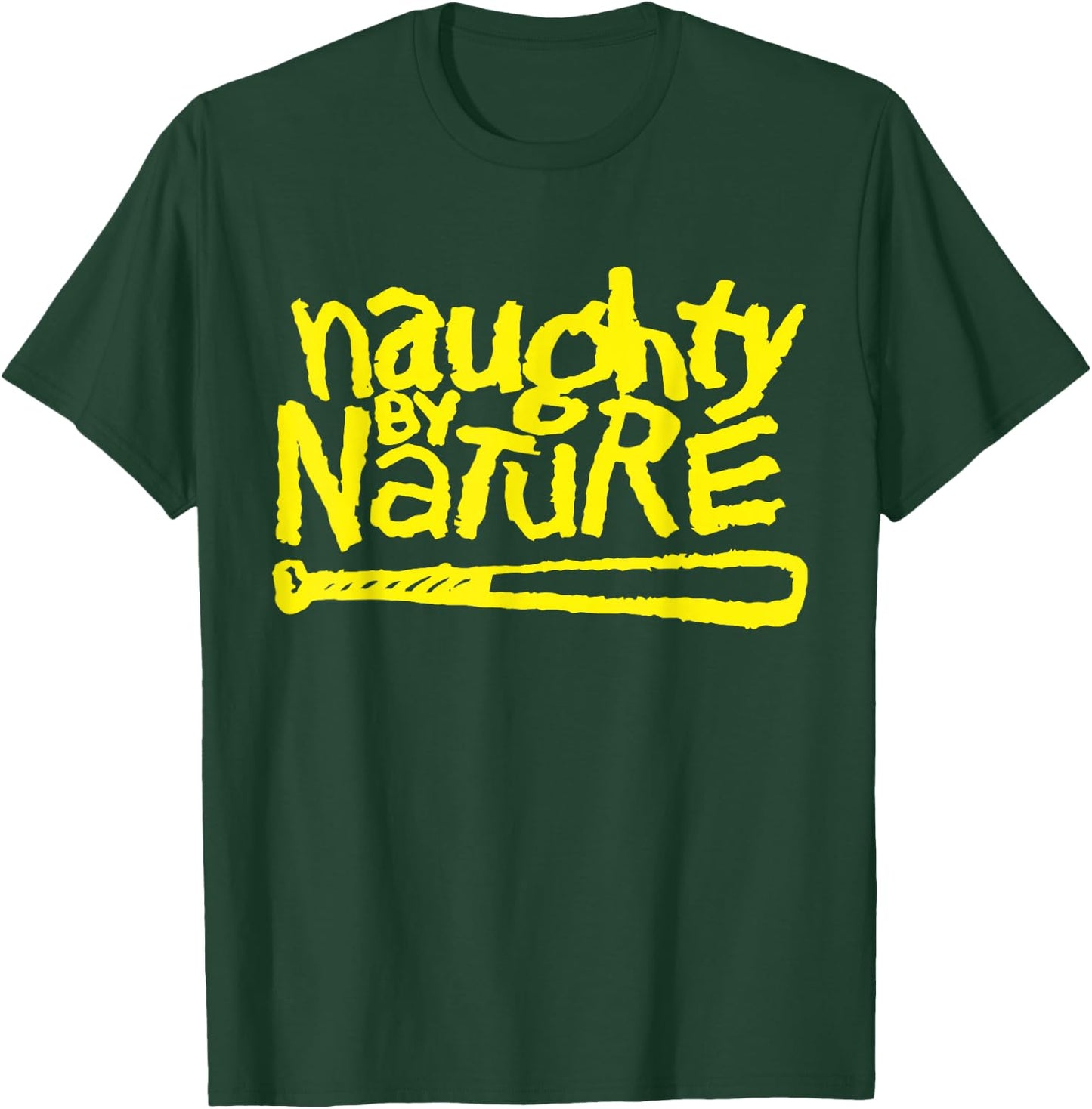 Naughty By Nature – Yellow Logo Black T-Shirt - T-Shirt | Forest