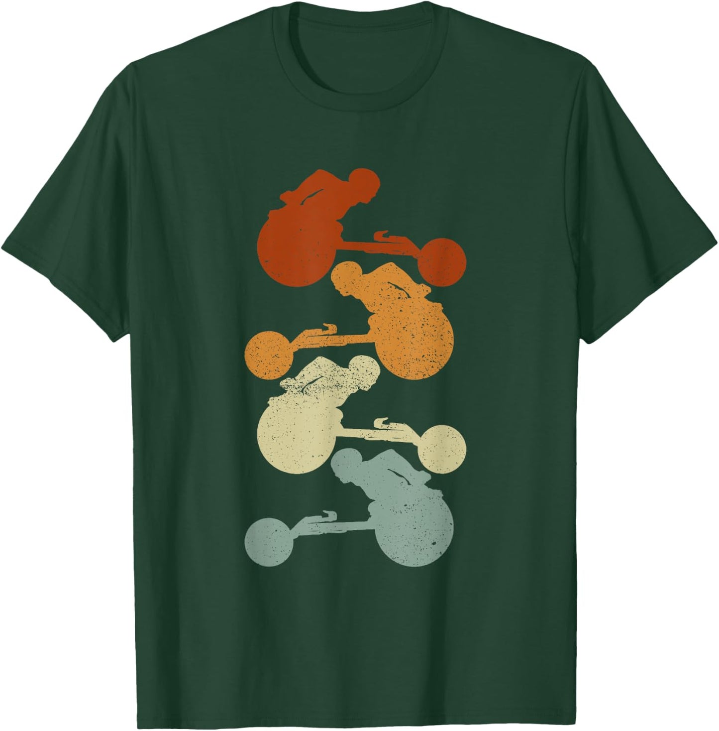 Wheelchair Marathoner Retro Colors - Wheelchair Racing T-Shirt - T-Shirt | Forest