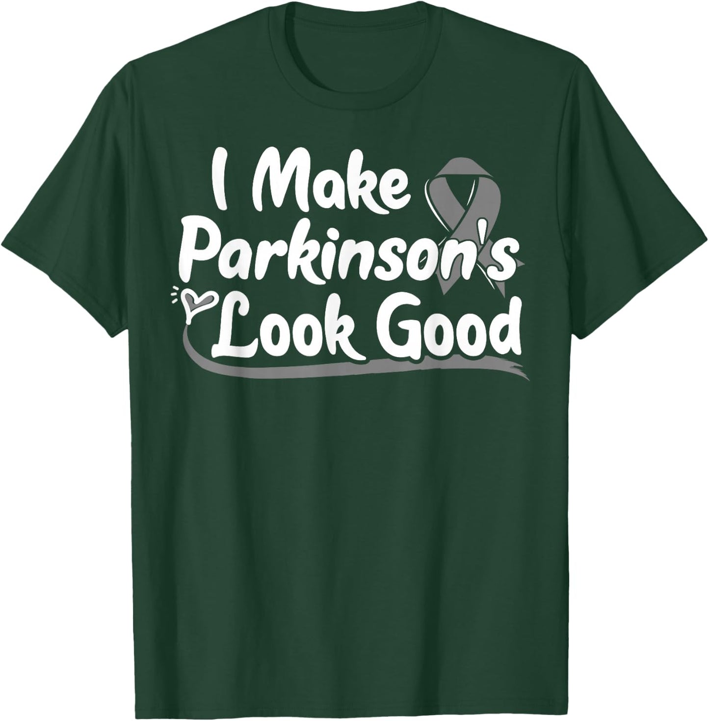 Gift Parkinson Disease Patients Gray Awareness Ribbon T-Shirt - T-Shirt | Forest