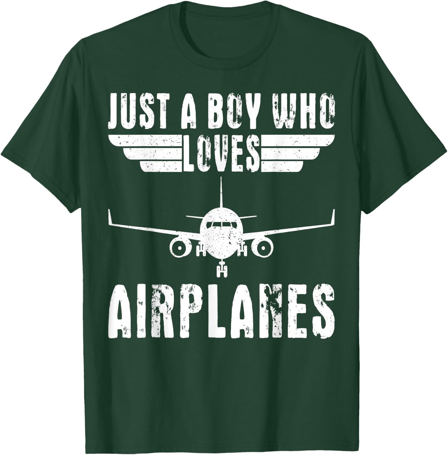 Just A Boy Who Loves Airplanes Aviation Pilot Airplane Lover T-Shirt - T-Shirt | Forest
