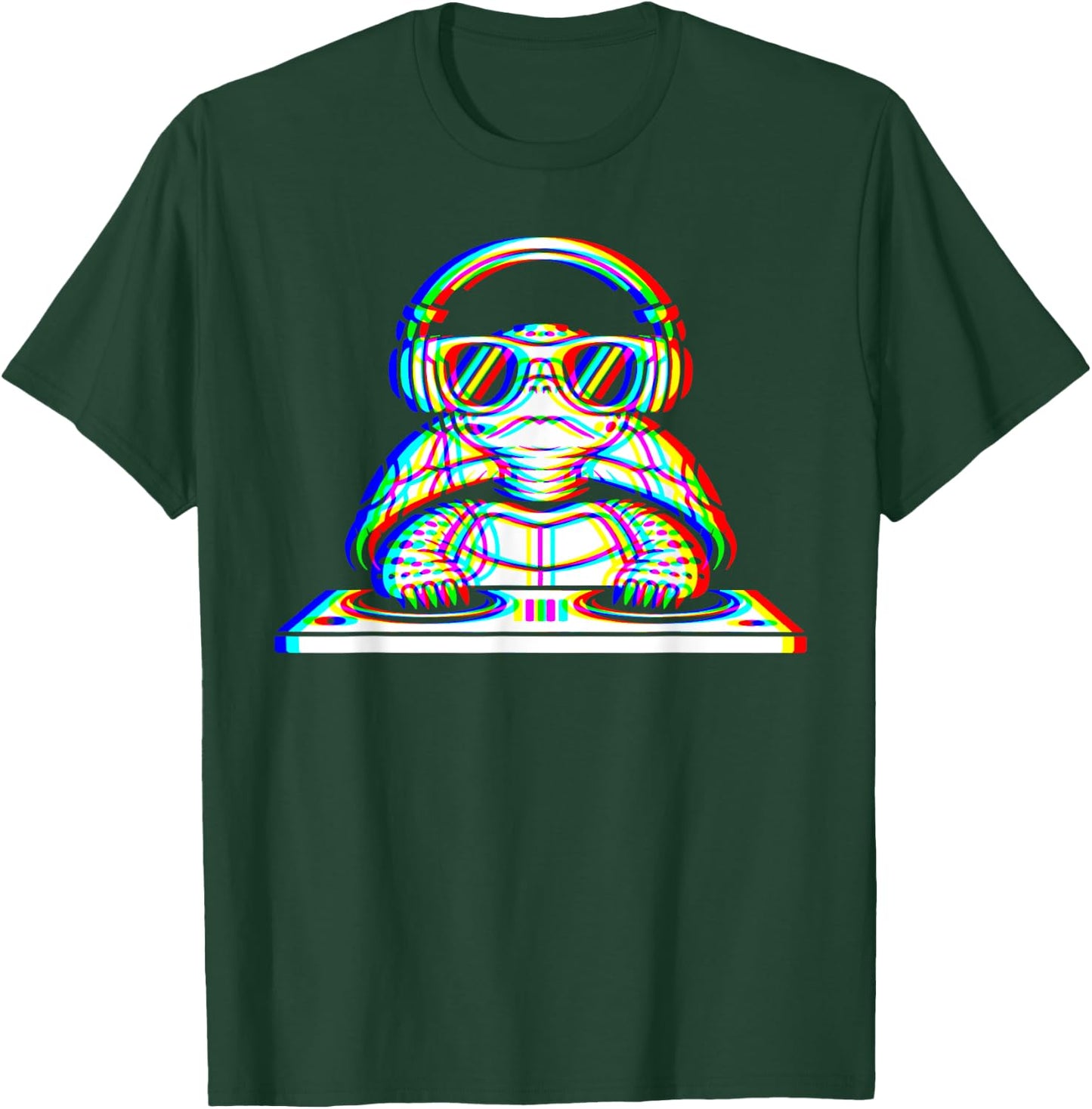 Funny Eastern Box Turtle DJ Glitch Rave EDM Music Party T-Shirt - T-Shirt | Forest