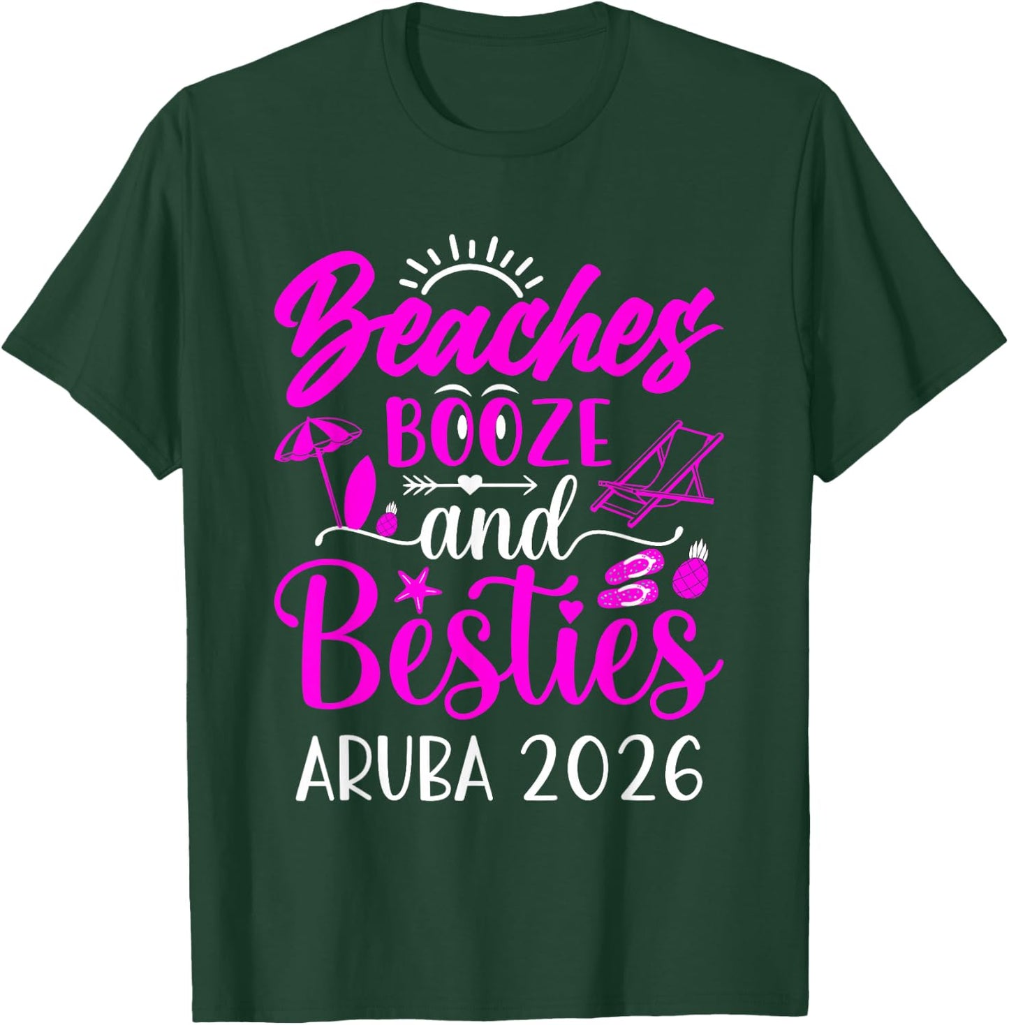 Girls Trip Aruba Caribbean 2026 Weekend Birthday Besties T-Shirt - T-Shirt | Forest