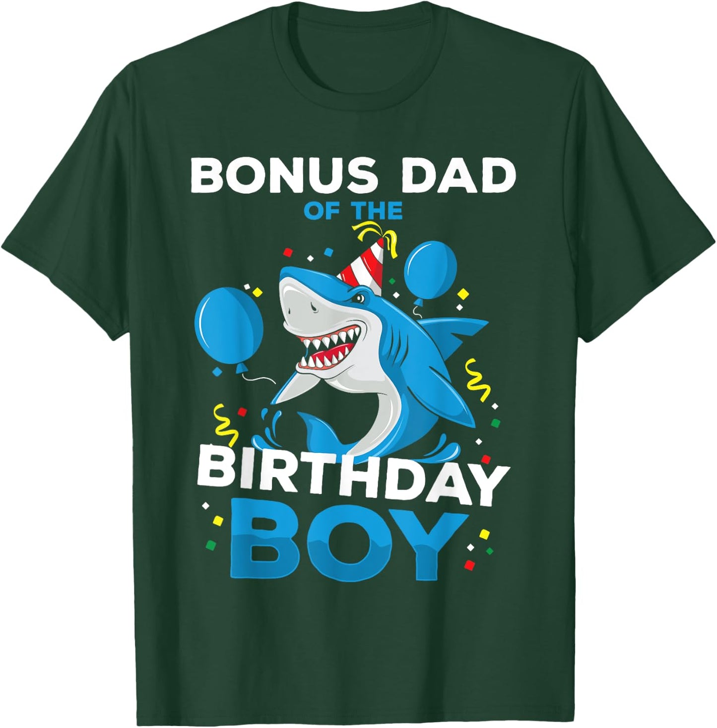 Bonus-Dad of The Birthday Boy Shark Ocean Matching Family T-Shirt - T-Shirt | Forest